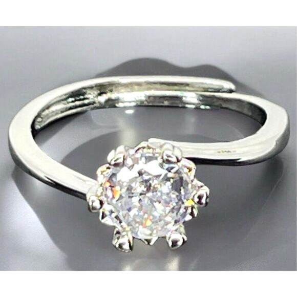 Moissanite Engagement Ring (1 Carat) Sterling Silver Luxury Promise Solitaire - Picture 1 of 16
